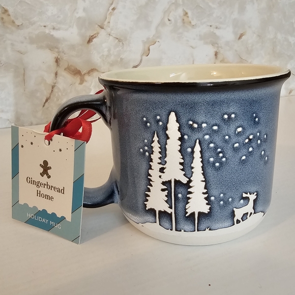Global Design Forest Reindeer Holiday Coffee Mug Cup - Picture 1 of 11